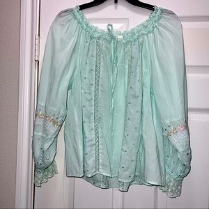 Loveshackfancy Odina blouse XS